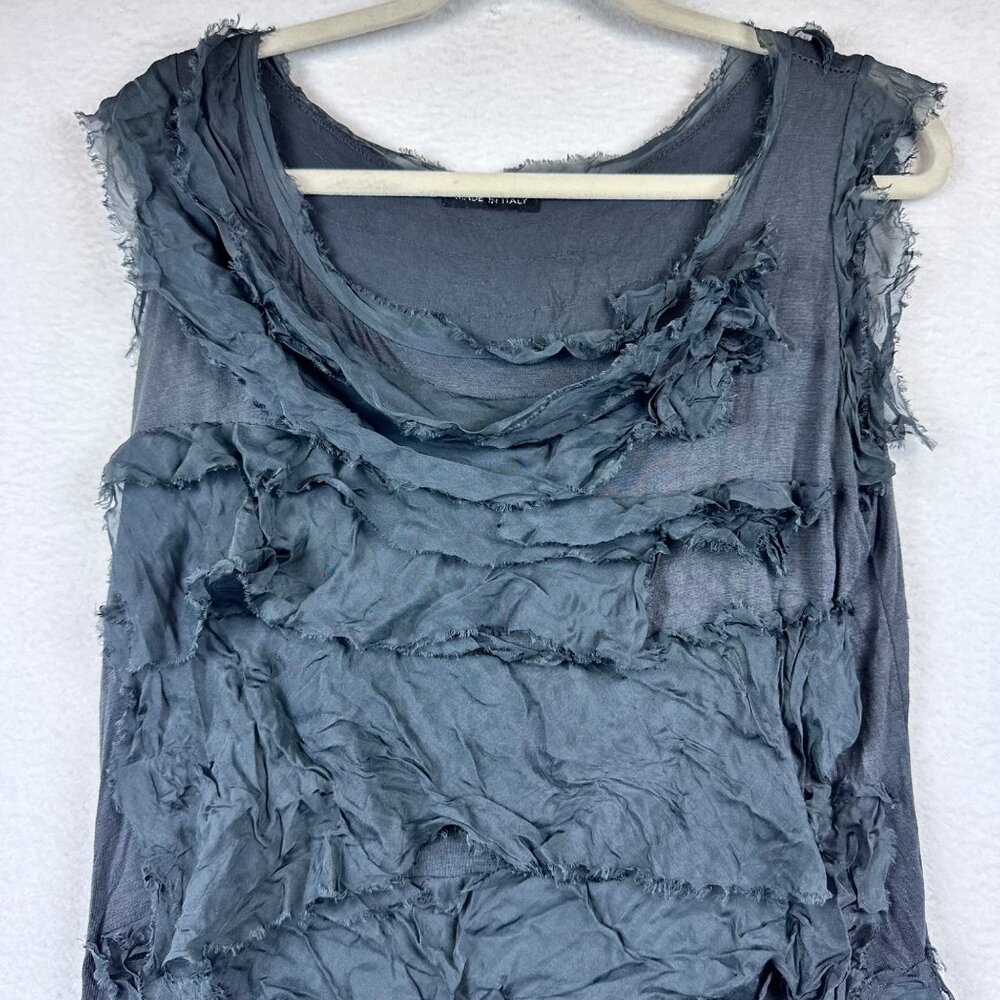 Prodotto in Italy Raw Ragdoll Silk Tank Shirt Size M Grunge Lagenlook Whimsigoth - Picture 3 of 12